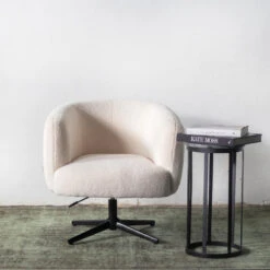 Giga Meubel Fauteuil Wit - Teddy - 78x78x71cm - Fauteuil Lisa -VIDAXL Winkel 1000085104 0103