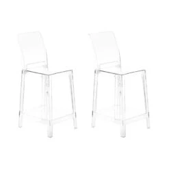 WELLINGTON - Barkruk Set - Transparant - Polycarbonaat