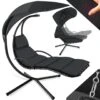 Tectake - Hangstoel Ligbed Maja - Zwart -VIDAXL Winkel 1000086431
