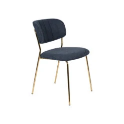 Rein Living Jolien Eetkamerstoel - Goud/Donkerblauw - Set Van 2 -VIDAXL Winkel 1000087466 0102