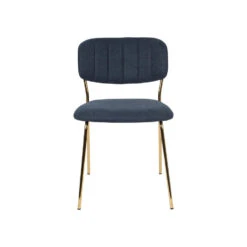 Rein Living Jolien Eetkamerstoel - Goud/Donkerblauw - Set Van 2 -VIDAXL Winkel 1000087466 0103