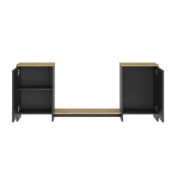 Diagone Opzetmeubel Voor Bureau Bristol - Zwart/eikenkleur