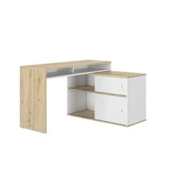 Diagone Bureau Modula - 6 Posities - 2 Schuifdeuren - Wit/eikenkleur -VIDAXL Winkel 1000089268 0104