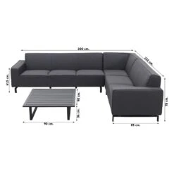 VDG Boavista/Cuba Sunbrella Loungeset - Sooty - 4-delig -VIDAXL Winkel 1000090480 0101