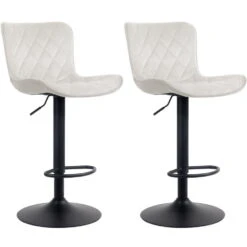 CLP Set Van 2 Barkrukken Emma Fluweel Crème