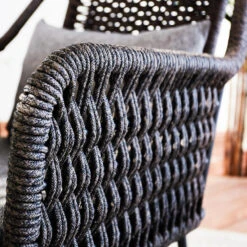 Dining Tuinstoel Met Armleuning Kaya Touw Bruin - 66x55x80 Cm - Touw - Grijs -VIDAXL Winkel 1000092410 0103