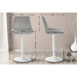 CLP Barkruk Toni Fluweel Wit Frame Zilverkleurig 5 CLP Barkruk Toni Fluweel Wit Frame Zilverkleurig -VIDAXL Winkel 1000093429 0101