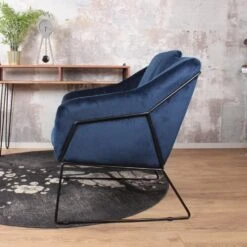 DS4U® Antonio Fauteuil Velvet - Stof - Blauw -VIDAXL Winkel 1000093601 0103