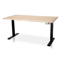 MRC Zit-sta Bureau Massief Boomstamblad 120x80 Zwart Frame NEN-EN 527