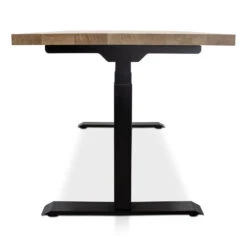 MRC Zit-sta Bureau Massief Eiken Blad 140x80 Zwart Frame NEN-EN 527 -VIDAXL Winkel 1000093989 0102