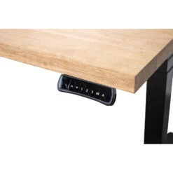 MRC Zit-sta Bureau Massief Eiken Blad 140x80 Zwart Frame NEN-EN 527 -VIDAXL Winkel 1000093989 0103