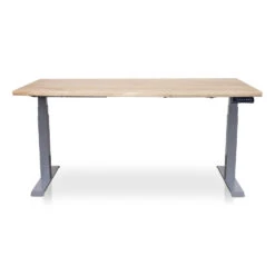 MRC Zit-sta Bureau Massief Boomstam Blad 160x80 Alu Frame NEN-EN 527 -VIDAXL Winkel 1000094016 0103