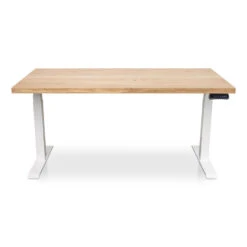 MRC Zit-sta Bureau Massief Eiken Blad 120x80 Wit Frame NEN-EN 527 -VIDAXL Winkel 1000094019 0102