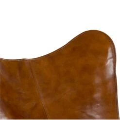 Buffalo Vlinderstoel Cognac - Leder - Bruin -VIDAXL Winkel 1000094338 0103