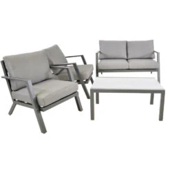 Loungeset Marah - Stof - Grijs -VIDAXL Winkel 1000094352 0104
