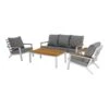 Donnan Loungeset Aluminium/bamboo - Aluminium - Wit -VIDAXL Winkel 1000094358
