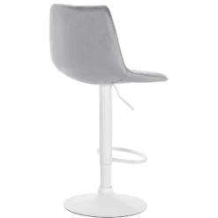 CLP Barkruk Lex Wit Frame Fluweel Zilverkleurig 6 CLP Barkruk Lex Wit Frame Fluweel Zilverkleurig -VIDAXL Winkel 1000095247 0102