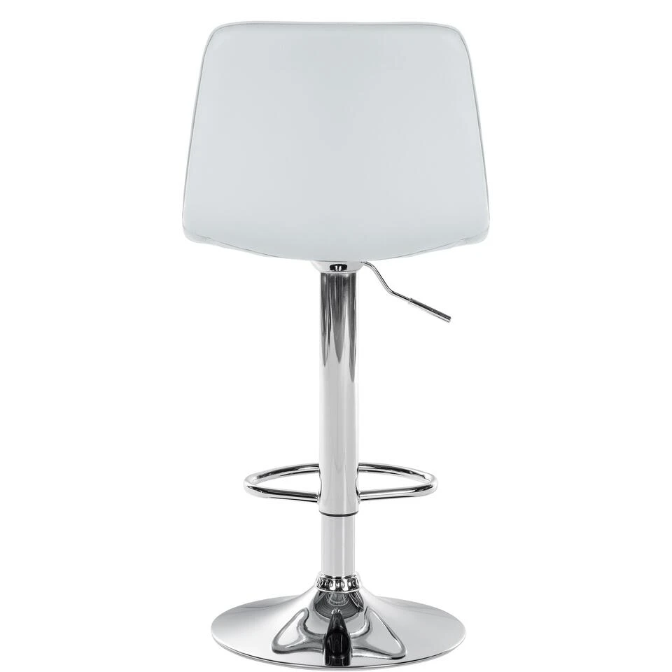 CLP Barkruk Lex Chroom Frame Kunstleer Wit 4 CLP Barkruk Lex Chroom Frame Kunstleer Wit - Afbeelding 4