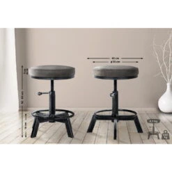 CLP Hocker Destin Kunstleder Zilverkleurig -VIDAXL Winkel 1000095340 0101