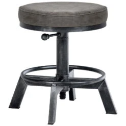 CLP Hocker Destin Kunstleder Zilverkleurig -VIDAXL Winkel 1000095340 0102