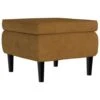 VidaXL Kruk Met Houten Poten Fluweel Bruin -VIDAXL Winkel 1000095443