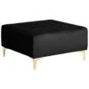 Beliani Ottomaan ABERDEEN - Zwart Fluweel -VIDAXL Winkel 1000095865