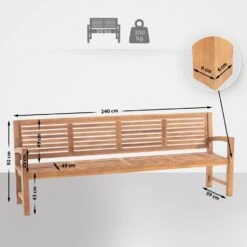 CLP Teakbank Halden 240 Cm 5 CLP Teakbank Halden 240 Cm -VIDAXL Winkel 1000095887 0101