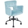 Beliani Bureaustoel SANILAC - Blauw Fluweel -VIDAXL Winkel 1000096198
