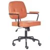 Beliani Bureaustoel PAWNEE - Oranje Kunstleer -VIDAXL Winkel 1000096211