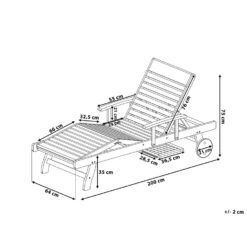 Beliani Tuinligstoel MARLBORO / JAVA / TOSCANA - Donkere Houtkleur Acaciahout -VIDAXL Winkel 1000096765 0102