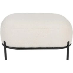 Puur Kalve Hocker - Rechthoek - Stof - Wit -VIDAXL Winkel 1000096844 0102