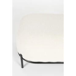 Puur Kalve Hocker - Rechthoek - Stof - Wit -VIDAXL Winkel 1000096844 0103