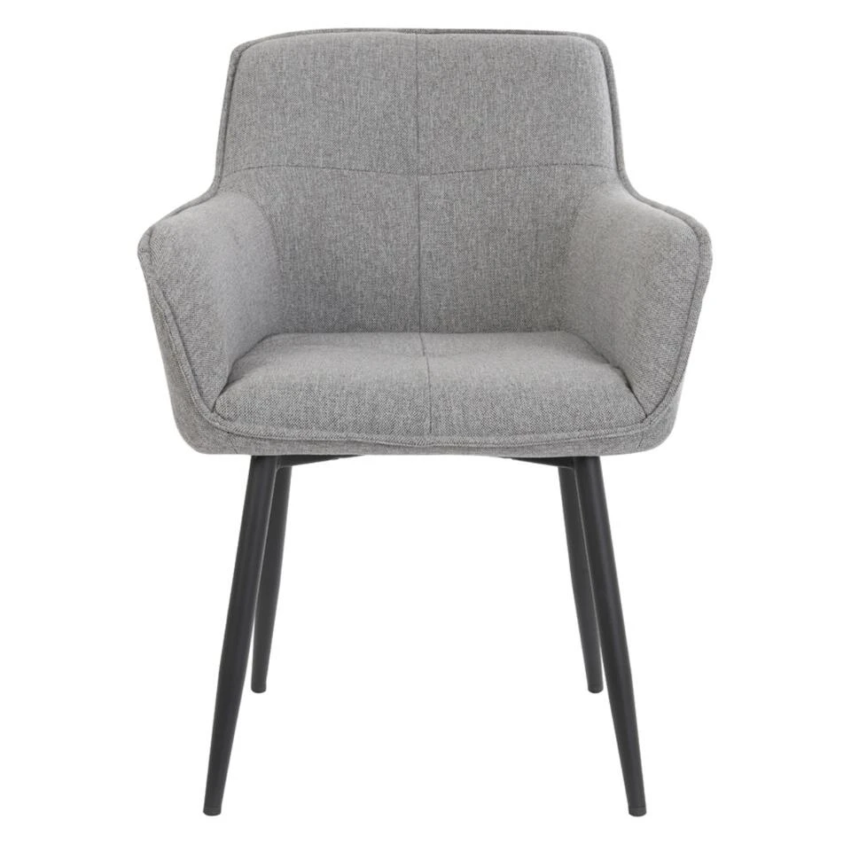 Emily Eetkamerstoel - Stof - Grijs 2 Emily Eetkamerstoel - Stof - Grijs - Afbeelding 2