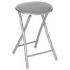 5five Bijzet Krukje/stoel - Opvouwbaar - Zilver/grijs - 46 Cm