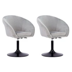 Happy Garden Stoelen GABIN - Grijs - Velvet