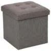 Atmosphera Poef/hocker - Opbergbox - Donkergrijs - PU/MDF - 38 X 38 Cm -VIDAXL Winkel 1000101851