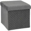 Atmosphera Poef/hocker - Opbergbox - Donkergrijs - PU/MDF - 31 X 31 Cm -VIDAXL Winkel 1000101869