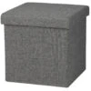 Merkloos Urban Living Poef/hocker/opbergbox - Donkergrijs - Mdf - 37 X 37 Cm