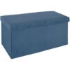 Atmosphera Poef/hocker - Opbergbox - Blauw - PU/MDF - 76 X 38 Cm -VIDAXL Winkel 1000101898