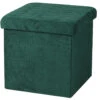 Merkloos Urban Living Poef/hocker/opbergbox - Velvet Donkergroen - Mdf - 38 X 38 Cm -VIDAXL Winkel 1000101904