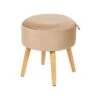 NEELY - Hocker - Beige - Fluweel -VIDAXL Winkel 1000110050