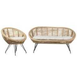 MARATEA - Loungeset - Lichtbeige - Rotan