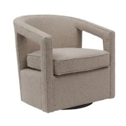 Fauteuil Bouclé Taupe - Zithoogte 46,5cm - 75x73x77cm