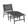 MARCEDDI -Tuinstoel Met Voetenbank - Zwart - Textileen -VIDAXL Winkel 1000117448