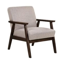 ASNES - Fauteuil - Taupe - Polyester