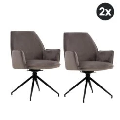 2x Collectables Jill Eetkamerstoel - Velvet Antraciet (Set Van 2)