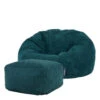 Icon Zitzak En Poef Kingston - Corduroy Zitzak - Blauwgroen -VIDAXL Winkel 1000128787
