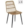Set Van 4 Metalen En Rotan Tuinstoelen -VIDAXL Winkel 1000131379