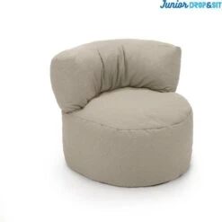 Parya - Zitzak Stoel Junior - Beige - 70 X 50 Cm - Kinderstoel Met Vulling