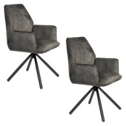 Housecraft Jamie Eetkamerstoelen Armleuning Groen - Set Van 2